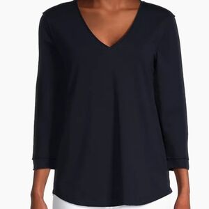 Nic & Zoe Black Top 3/4 Sleeves XL